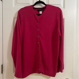 Jones of New York Pink Fuchsia 100% Cashmere Women’s Cardigan Sweater - Size 2X